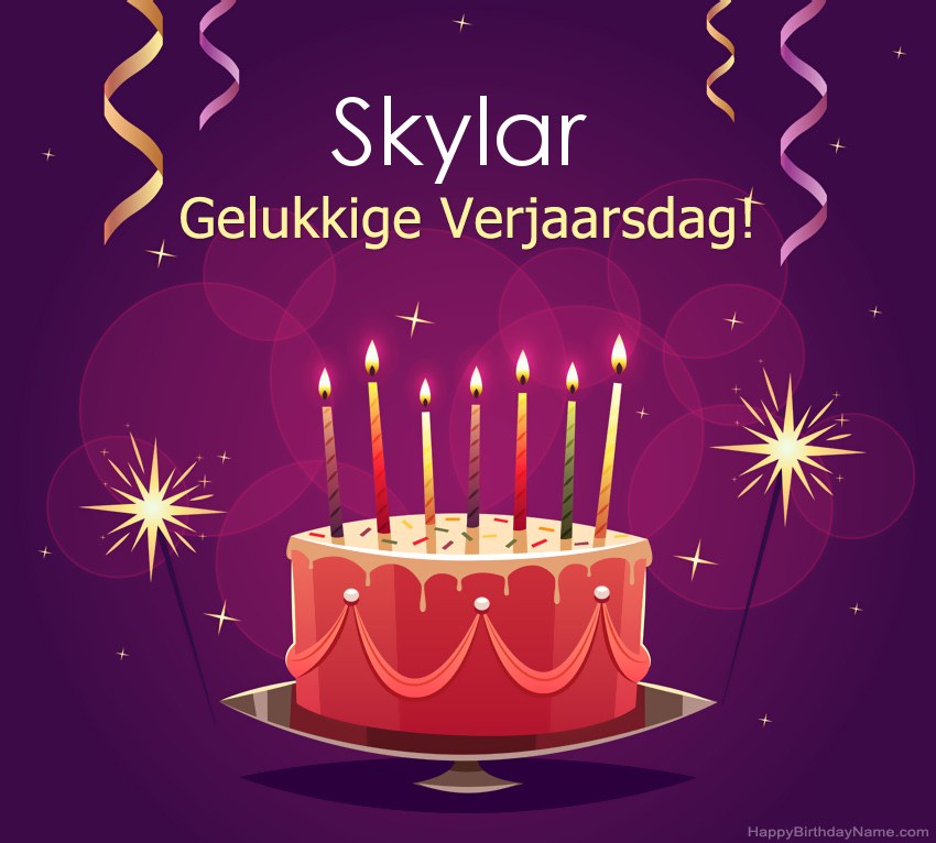 Snaakse groete vir gelukkige verjaardag Skylar-foto