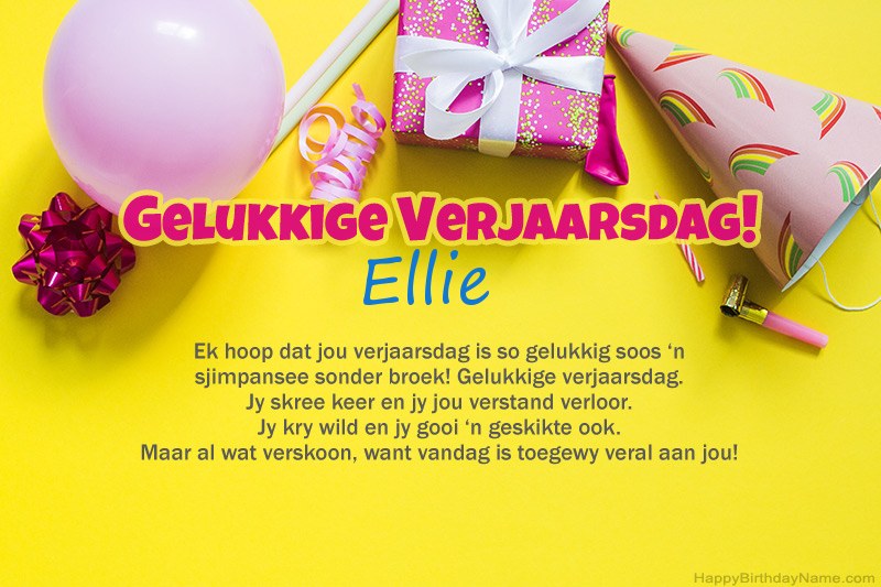 Gelukkige verjaardag Ellie in prosa