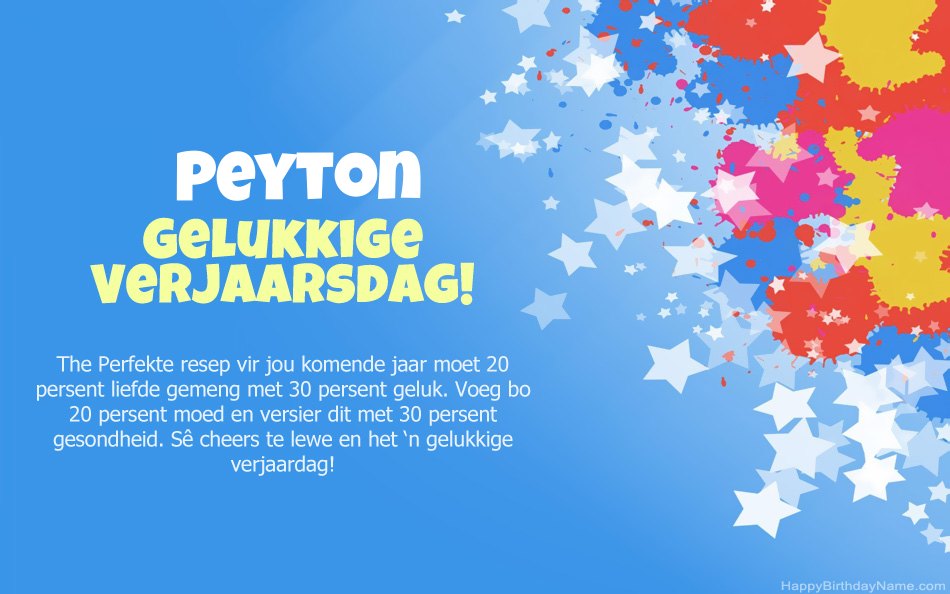 Baie geluk met die verjaarsdag van Peyton