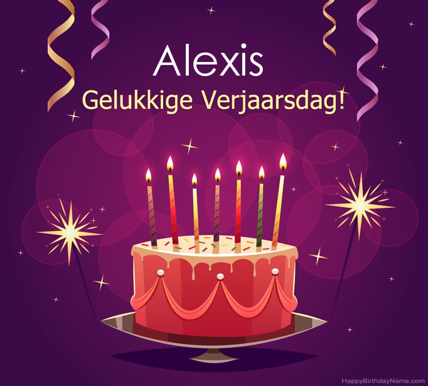 Snaakse groete vir gelukkige verjaardag Alexis-foto