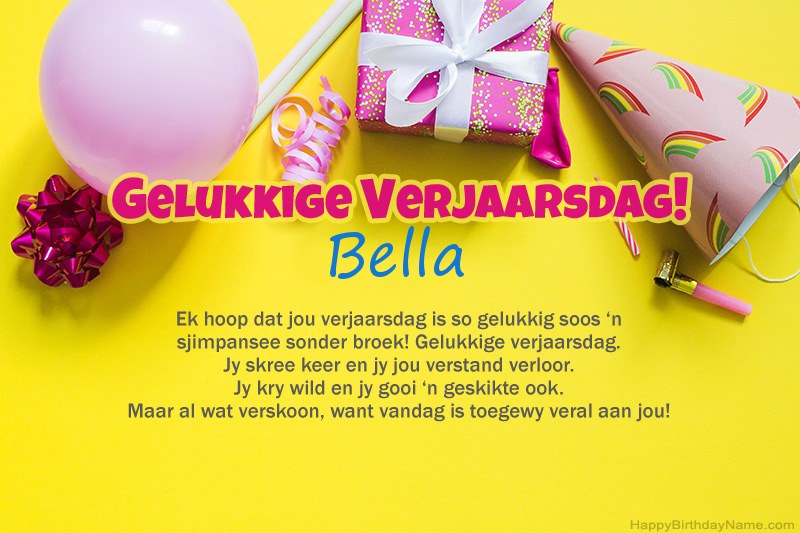 Gelukkige verjaardag Bella in prosa