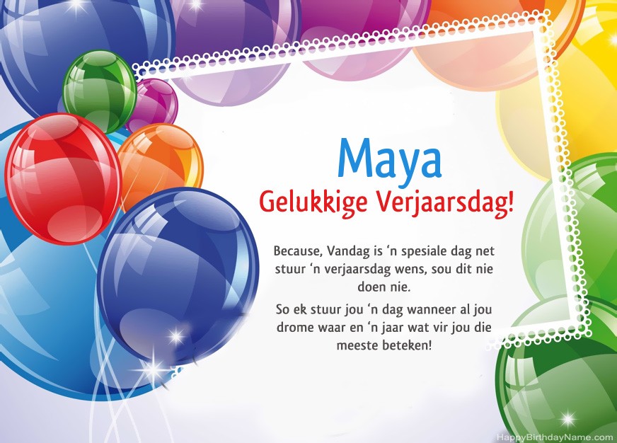Gelukkige verjaardag Maya!