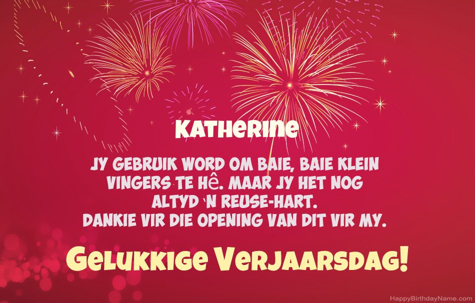 Gelukkige verjaardag Katherine, pragtige gedigte
