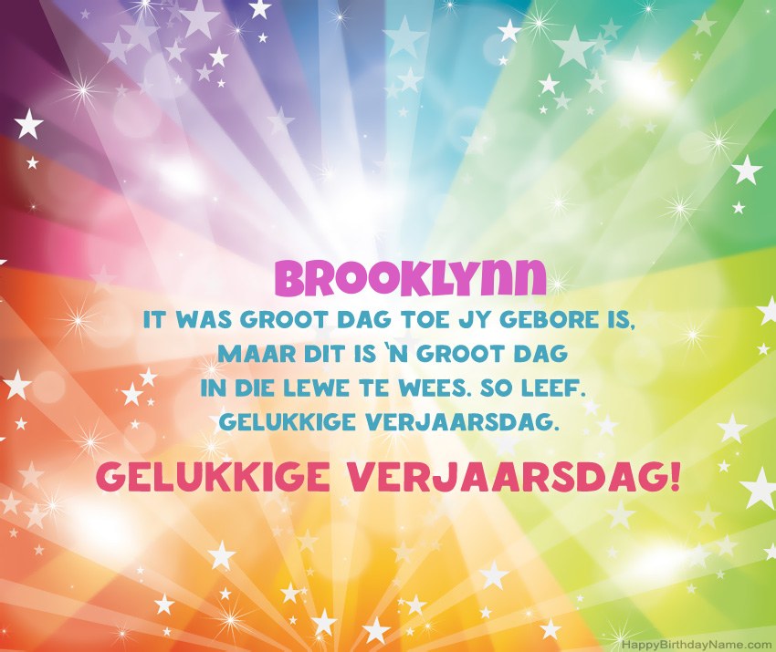 Pragtige gelukkige verjaardagkaartjies vir Brooklynn