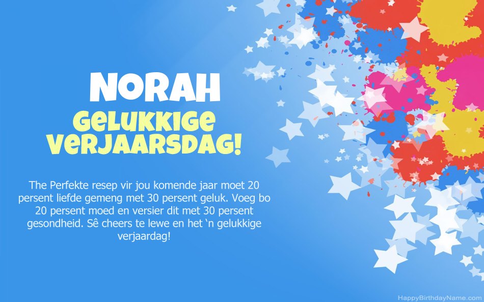 Baie geluk met die verjaarsdag van Norah