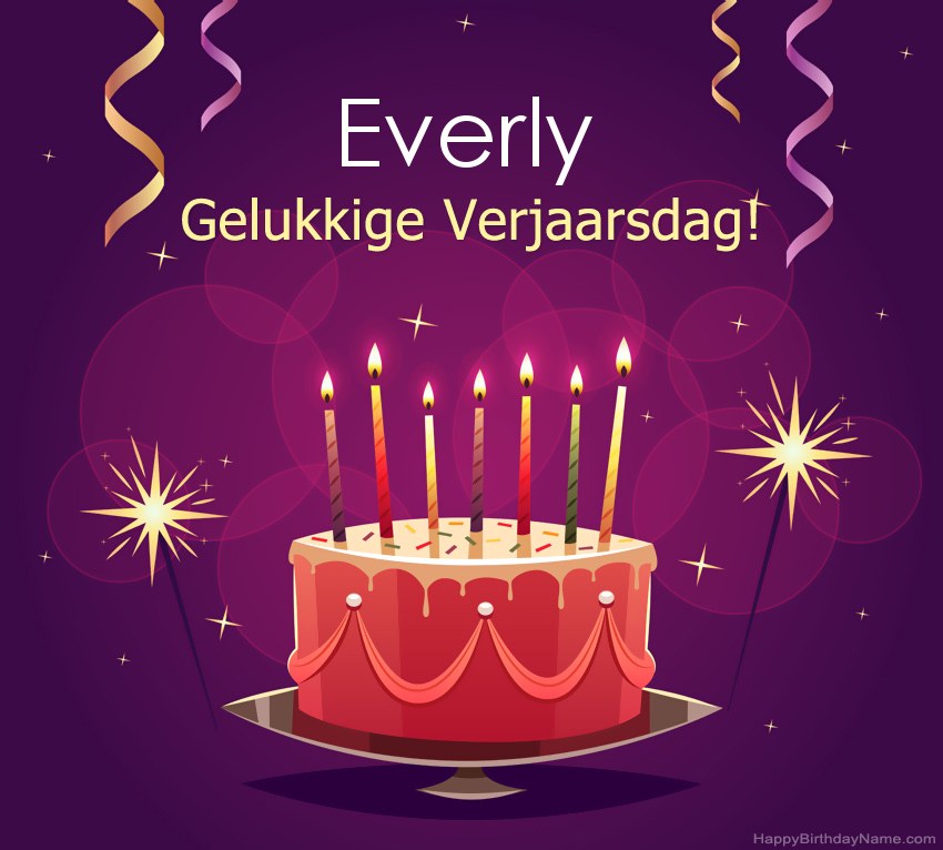 Snaakse groete vir gelukkige verjaardag Everly-foto