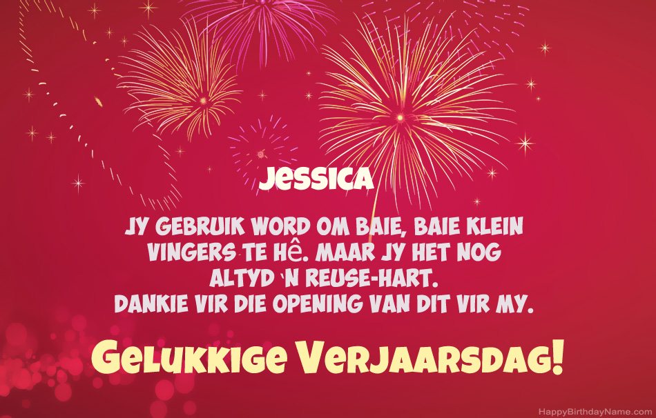 Gelukkige verjaardag Jessica, pragtige gedigte