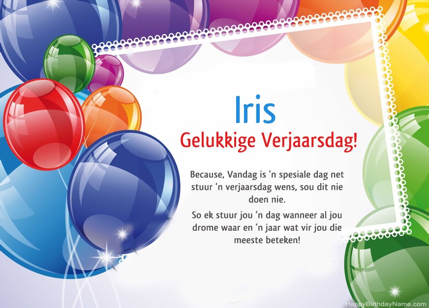 Gelukkige verjaardag Iris!