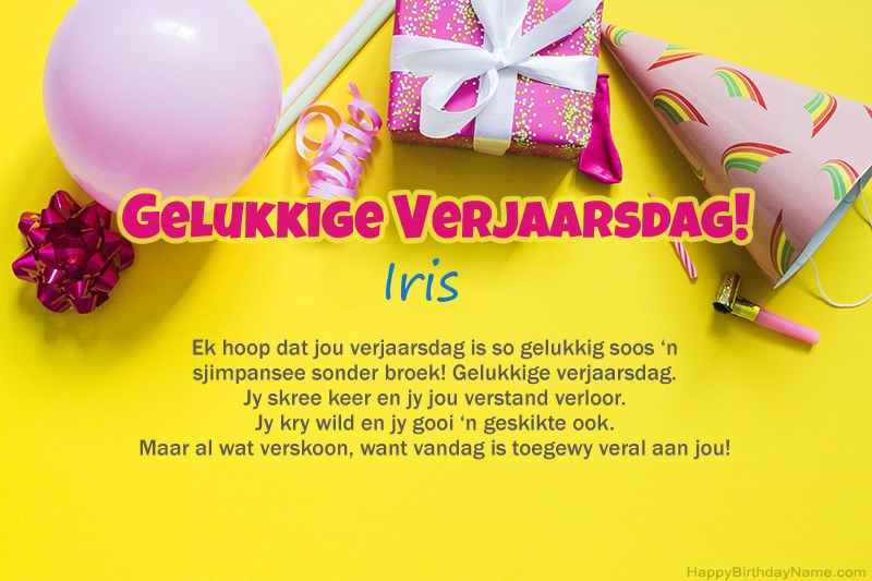 Gelukkige verjaardag Iris in prosa