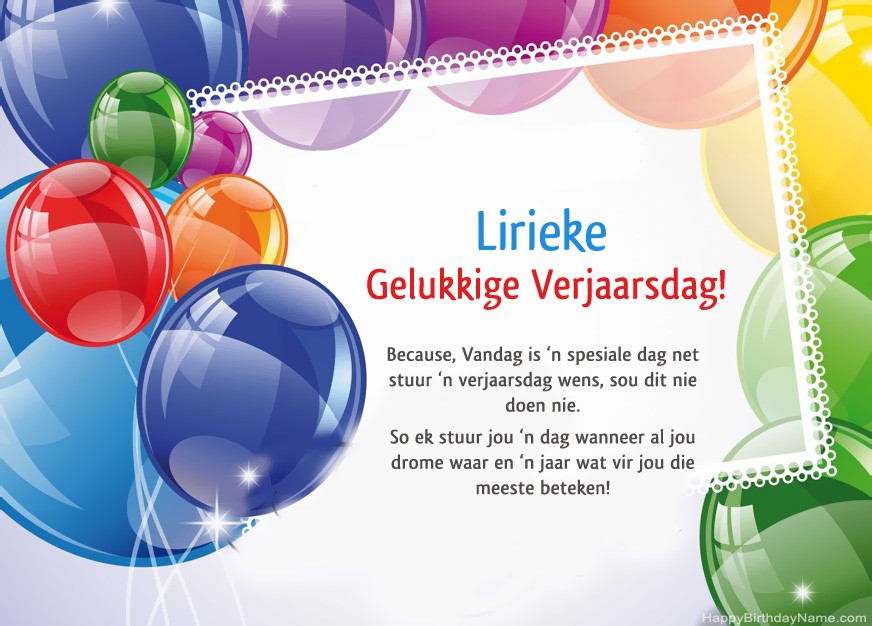 Gelukkige verjaardag Lirieke!