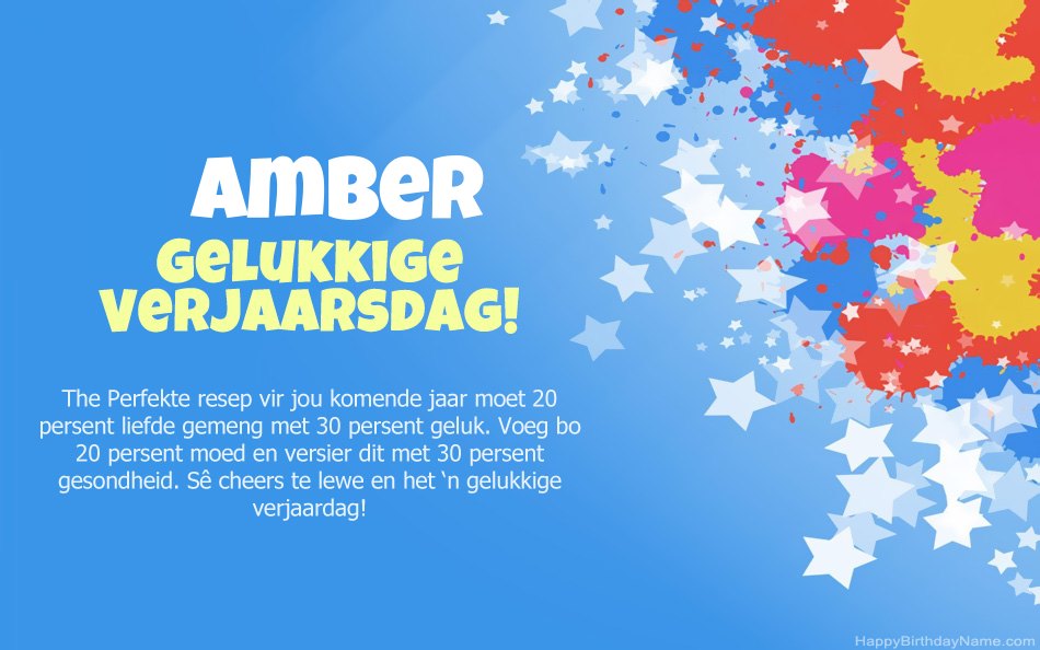 Baie geluk met die verjaarsdag van Amber