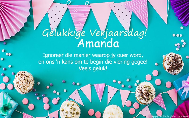 Gelukkige verjaardag Amanda, pragtige beelde