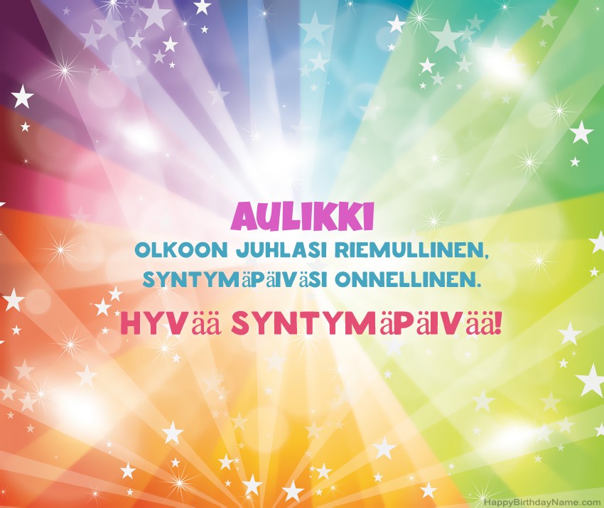 Lataa onnellinen Syntymäpäivä Aulikki