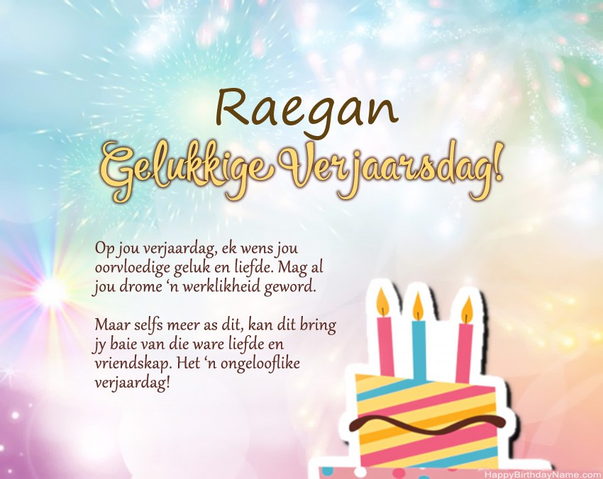 Gelukkige verjaardag Raegan in vers
