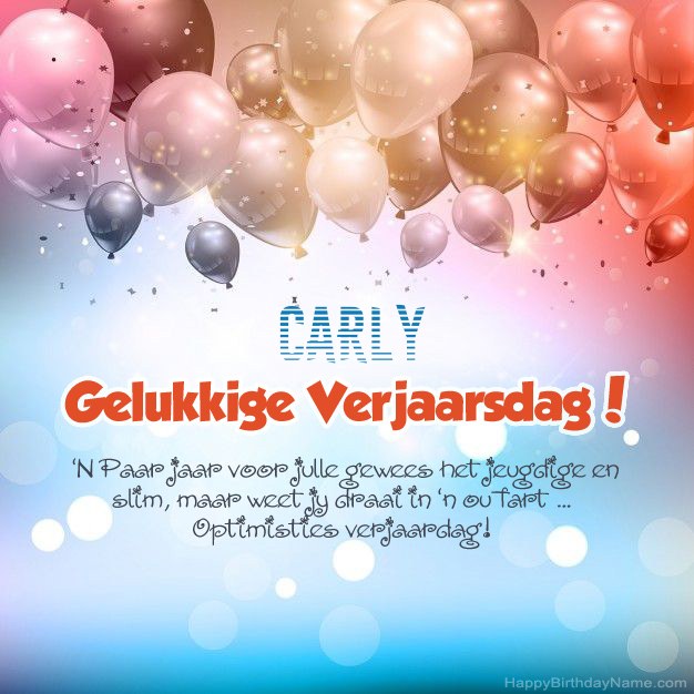 Gedigte op verjaardag vir Carly