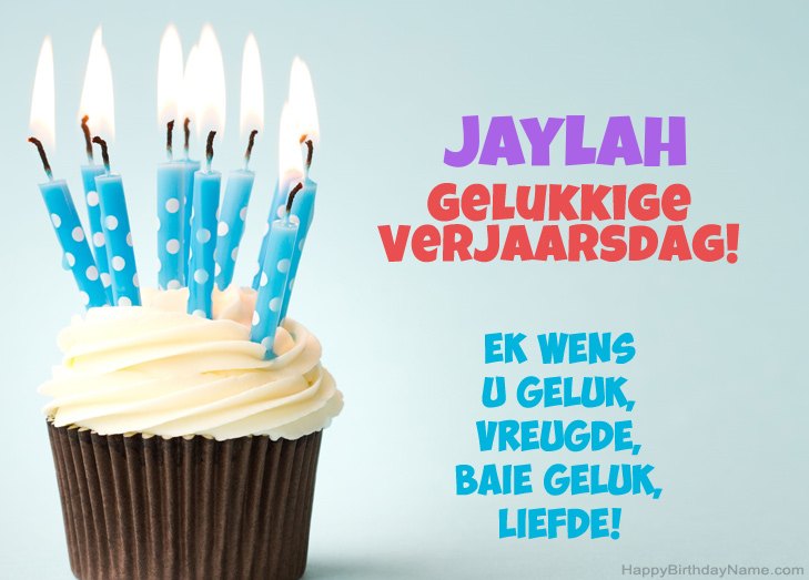Baie geluk met die gelukkige verjaardag van Jaylah