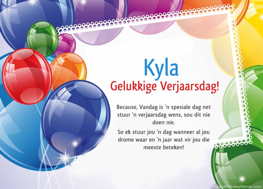 Gelukkige verjaardag Kyla!