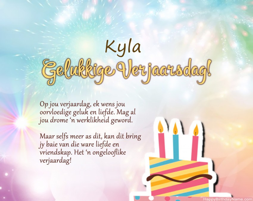 Gelukkige verjaardag Kyla in vers