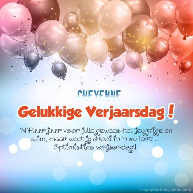 Gedigte op verjaardag vir Cheyenne