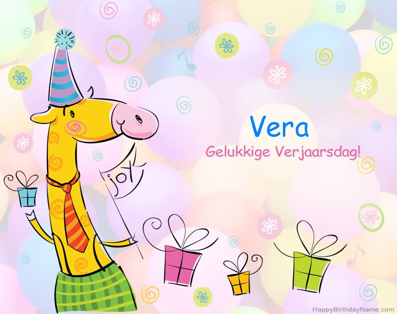 Kinders geluk met die gelukkige verjaardag van Vera