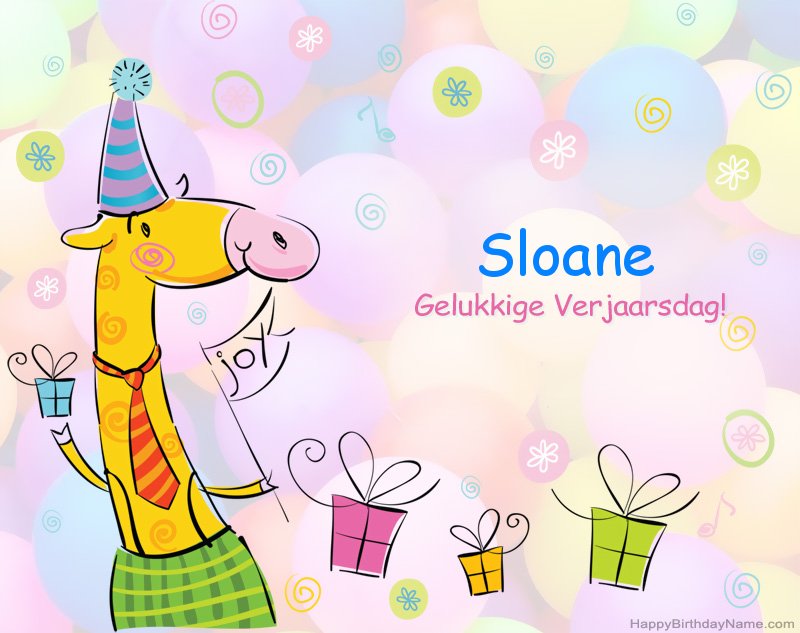Kinders geluk met die gelukkige verjaardag van Sloane