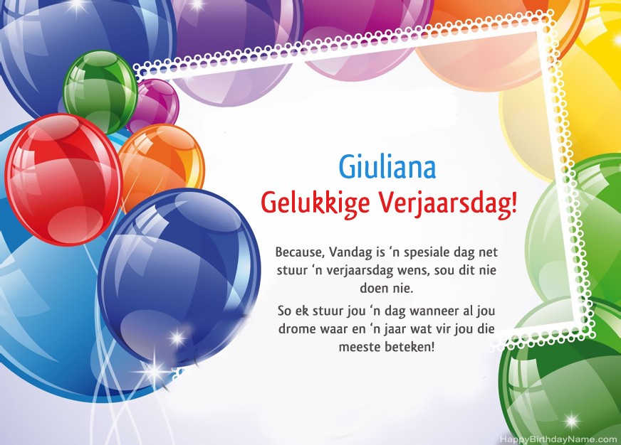Gelukkige verjaardag Giuliana!