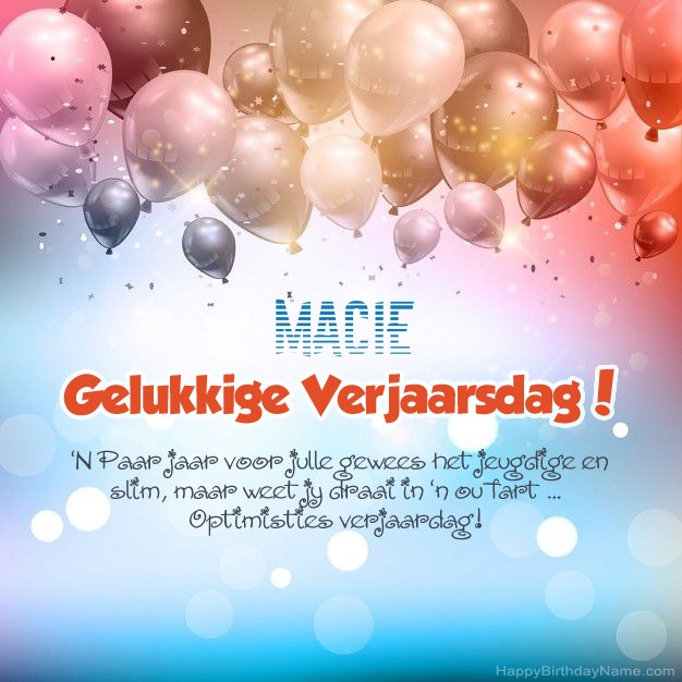 Gedigte op verjaardag vir Macie