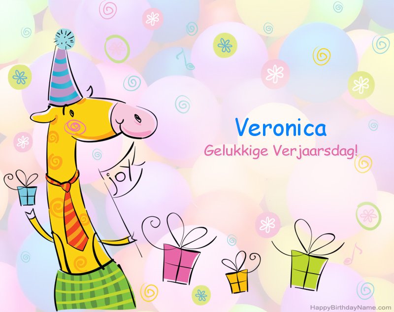 Kinders geluk met die gelukkige verjaardag van Veronica