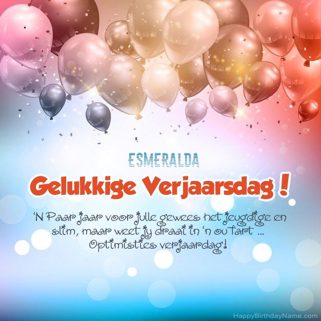Gedigte op verjaardag vir Esmeralda