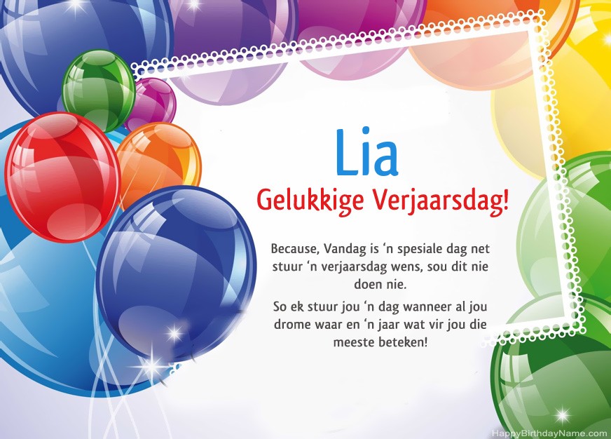 Gelukkige verjaardag Lia!