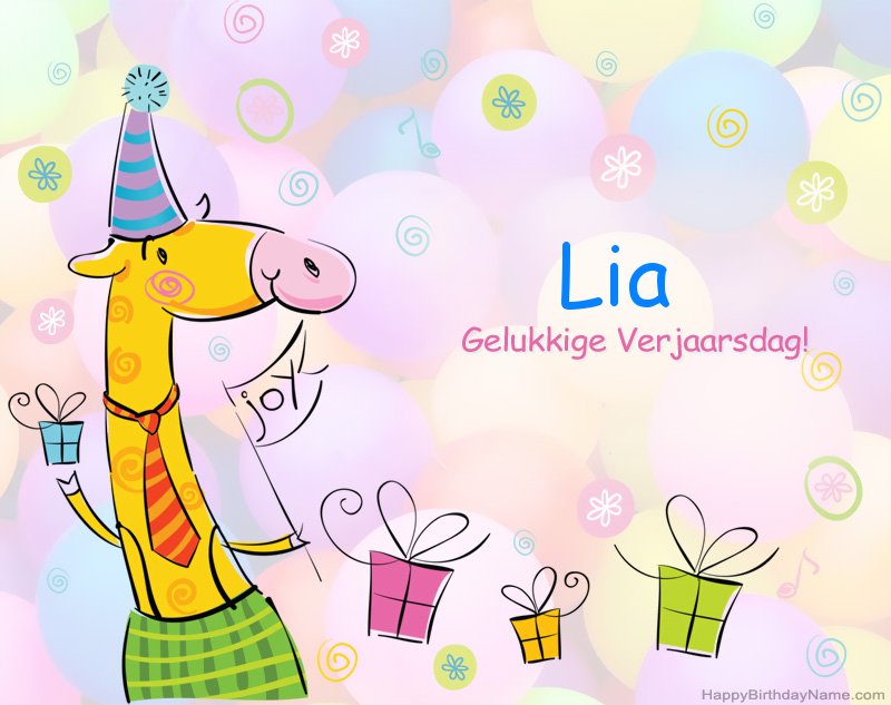 Kinders geluk met die gelukkige verjaardag van Lia