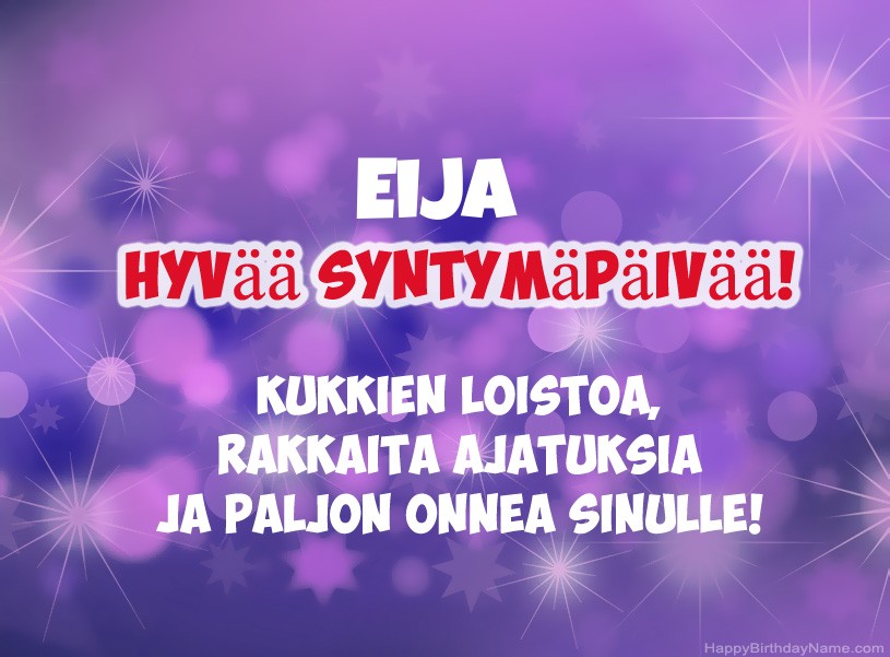 Onnittelut Eija onnea!
