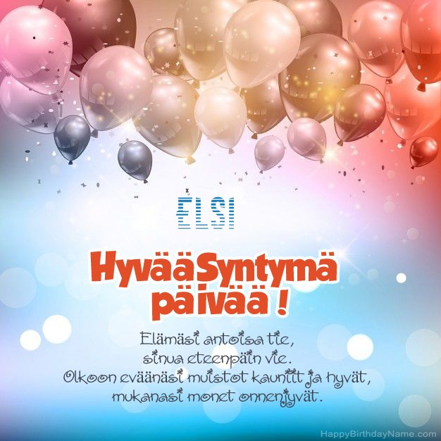 Hauskoja kuvia Hyvää Syntymäpäivää Elsi