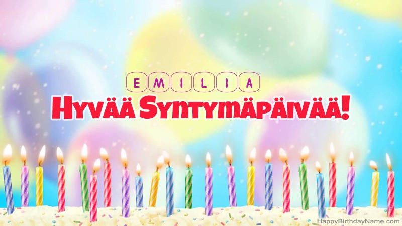 Lasten Syntymäpäivän tervehdykset Emiliaille