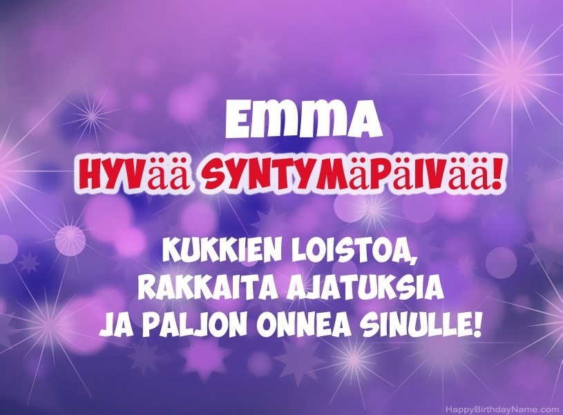 Onnittelut Emma onnea!