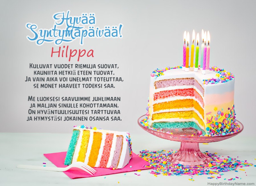 Hyvää Syntymäpäivää Hilppa jakeessa