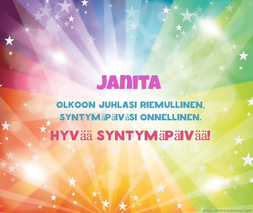 Lataa onnellinen Syntymäpäivä Janita