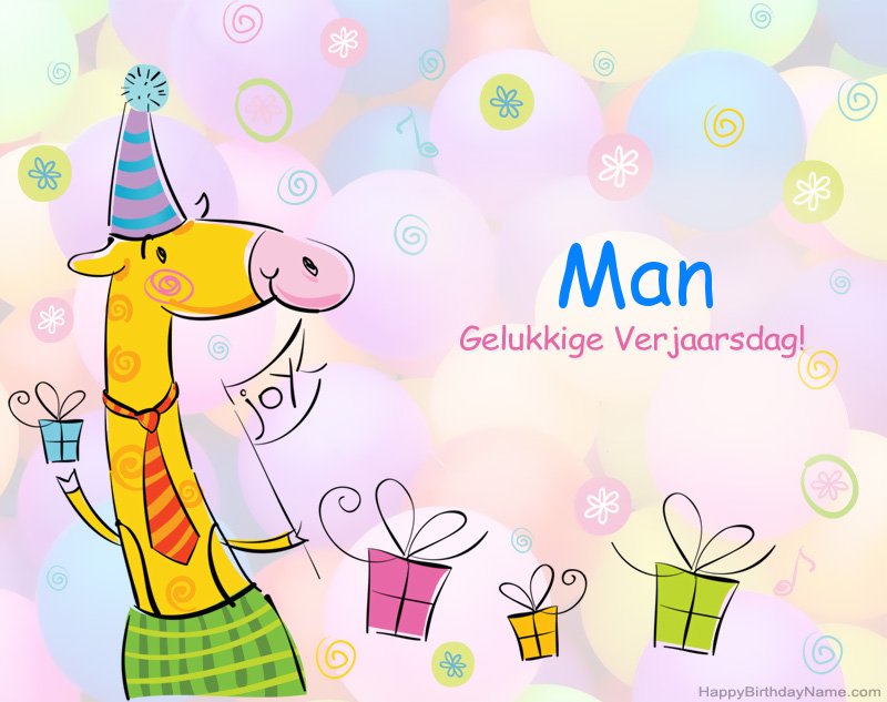 Baie geluk met die gelukkige verjaardag Man