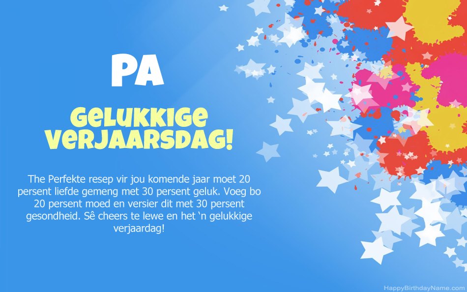 Baie geluk met die verjaarsdag Pa