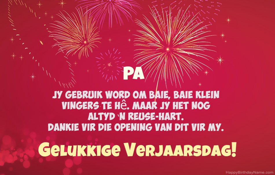 Pa Gelukkige verjaardag, pragtige gedigte