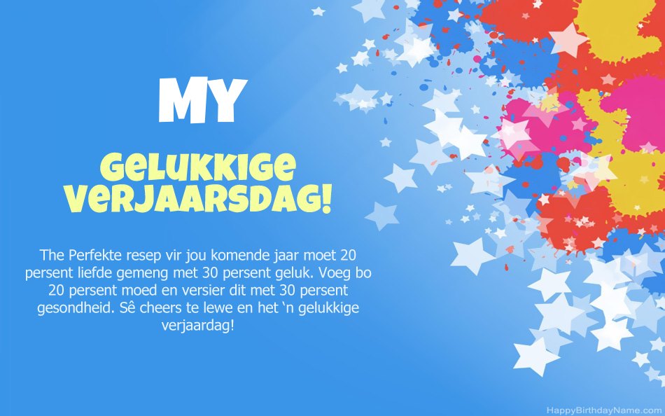Baie geluk met die verjaarsdag My