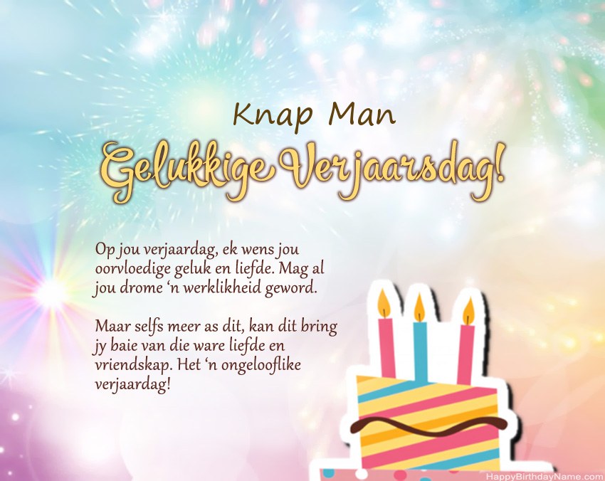 Knap Man Gelukkige verjaardag in vers