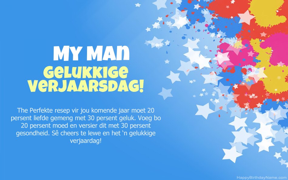Baie geluk met die verjaarsdag My Man