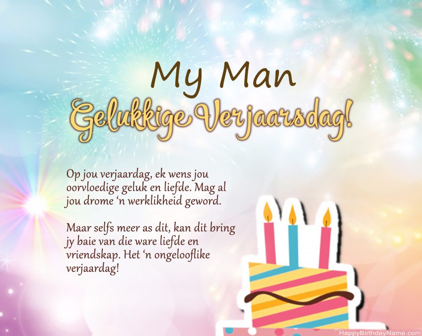 My Man Gelukkige verjaardag in vers