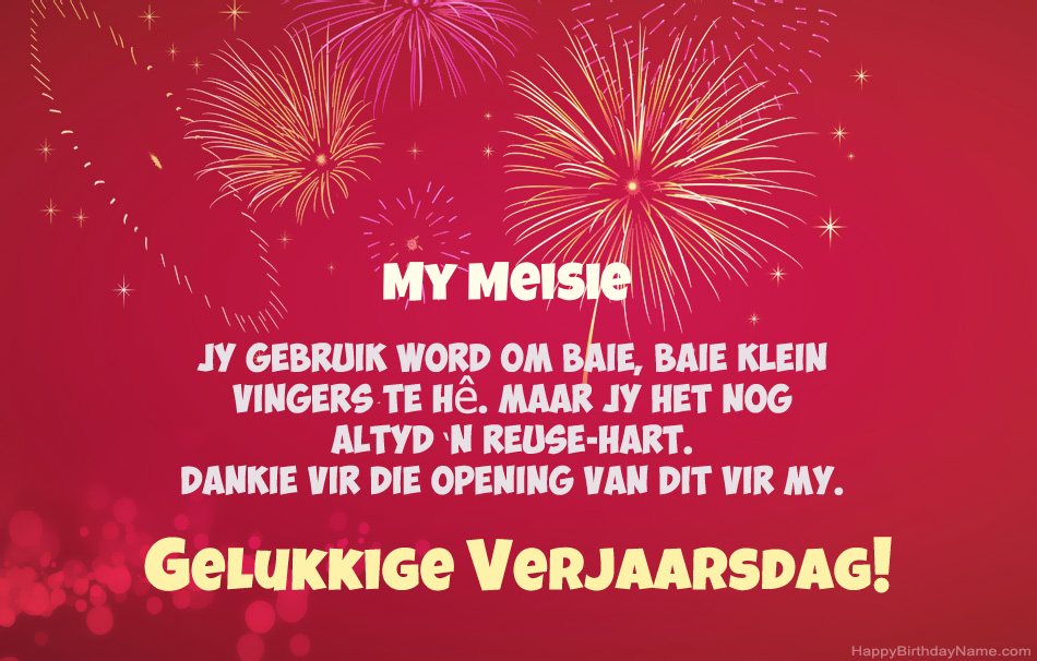 My Meisie Gelukkige verjaardag, pragtige gedigte
