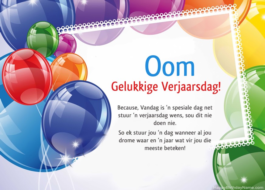 Oom Geseënde verjaardag!