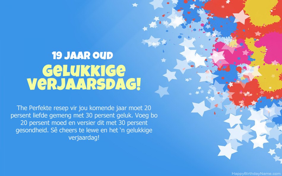 Baie geluk met die verjaarsdag 19-jarige meisie