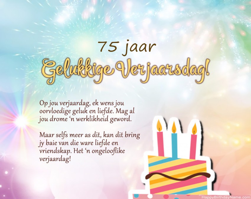 75-jarige vrou Gelukkige verjaardag in vers