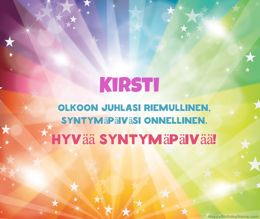 Lataa onnellinen Syntymäpäivä Kirsti