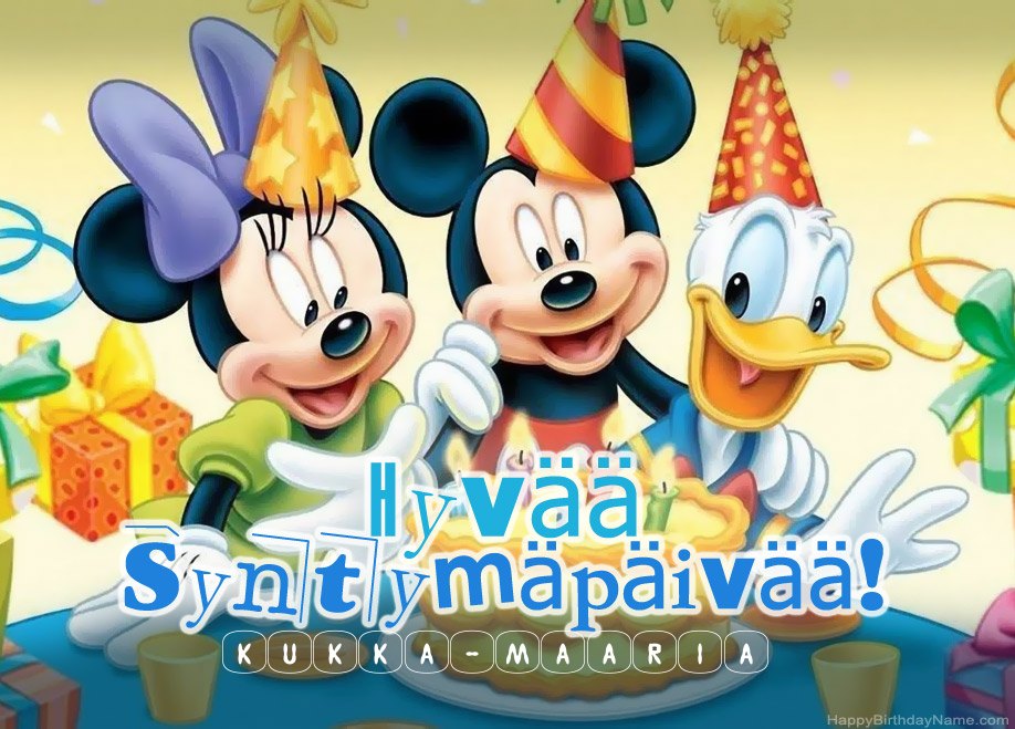 Hauska onnellinen Syntymäpäivä kortti Kukka-Maaria